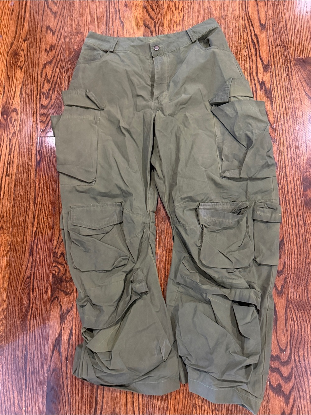 Olive Green Cargo Pants - Women